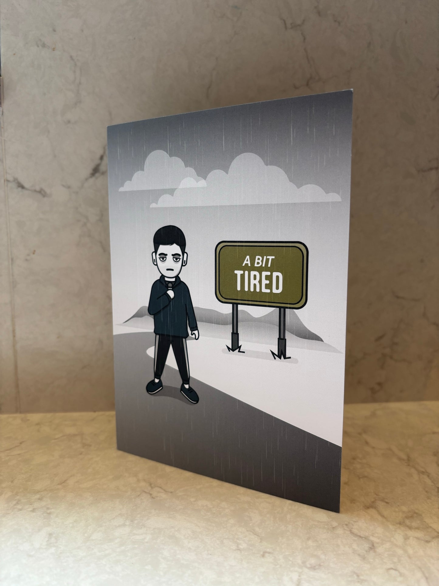 ThatDeadyFella “A Bit Tired” Novelty Card (5 Pack + Envelopes)