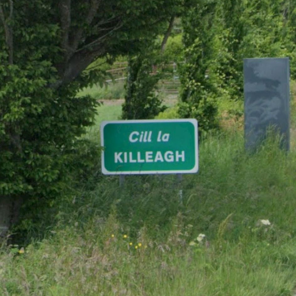irish landmark signpost showing killeagh and the irish cill la