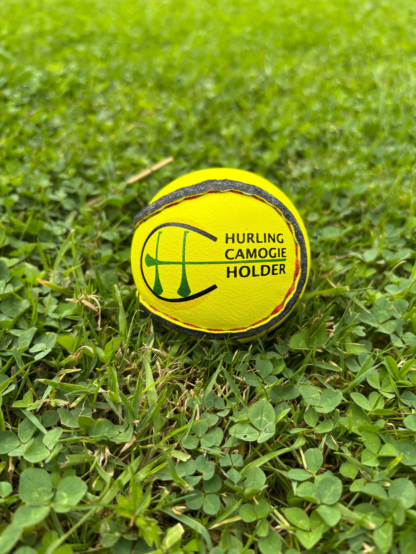 Yellow hurling and camogie sliotar designed for training designed by hurlingholder
