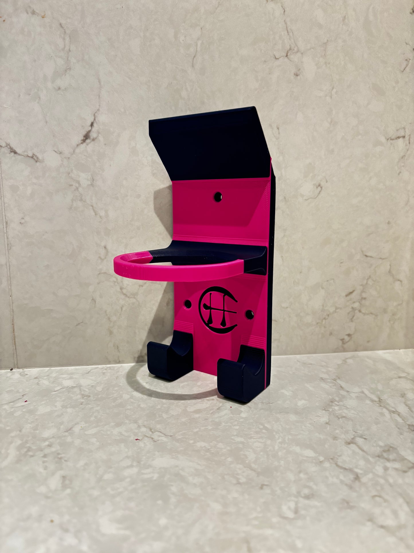 Navy and pink hurling holder single on white background